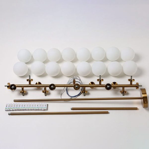 Nordic Light Luxury Magic Bean Glass Ball 16-Light Island Light Chandelier - Image 8