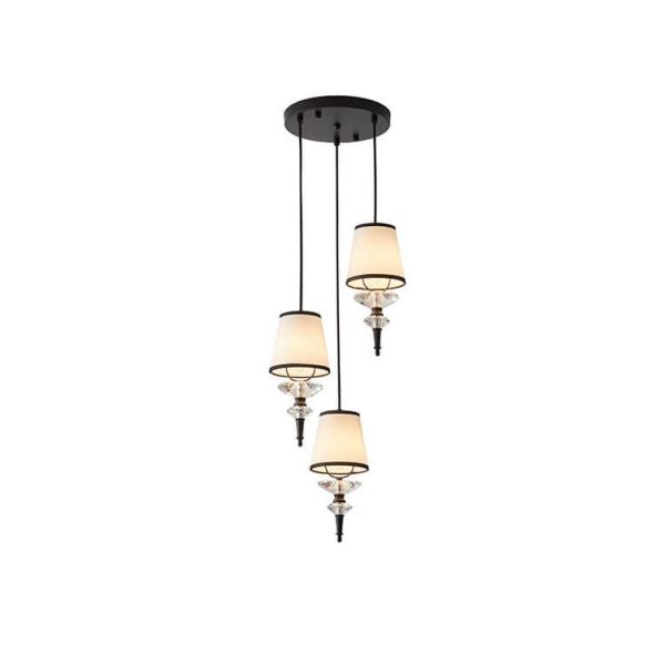 European Vintage Glass Fabric Metal 1/3/5-Light Island Light Chandelier - Image 5