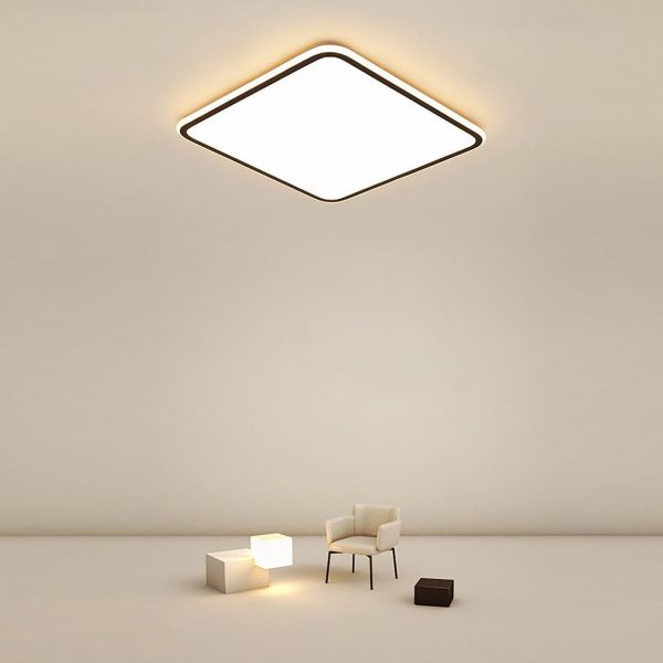 30'' Modern Square Black Frame LED Flush Mount Lights Dimmable Ceiling Lights - Image 3