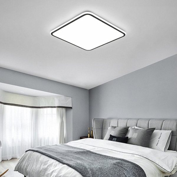 30'' Modern Square Black Frame LED Flush Mount Lights Dimmable Ceiling Lights - Image 4