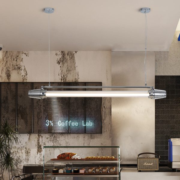 Contemporary Industrial Strip Aluminum Acrylic LED Island Light Chandelier For Dining Room - Image 10