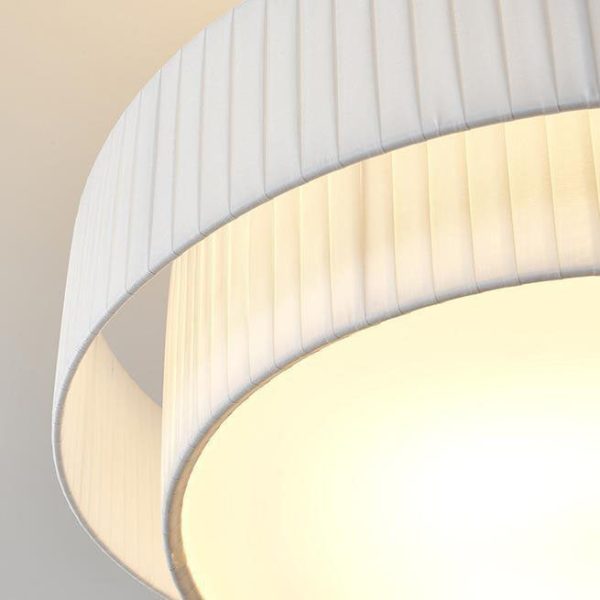 Contemporary Scandinavian Round Iron Acrylic Fabric 4/5 Light Pendant Light For Living Room - Image 19