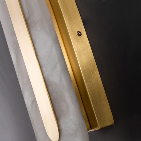 Light Luxury Brass Marble Oval Square LED Wall Sconce Lamp - Image 24