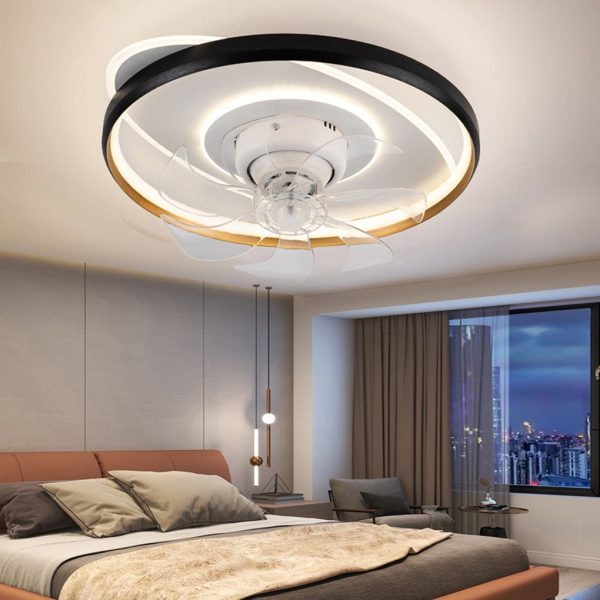360?? Rotatable LED Three-color Light Stepless Dimming Ceiling Fan Lamp with Remote Control - Image 2