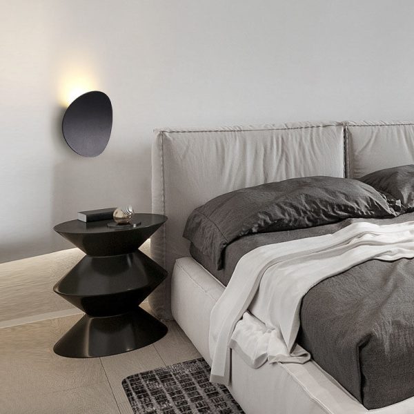 Modern Minimalist Curved Round Aluminum LED Wall Sconce Lamp - Image 3
