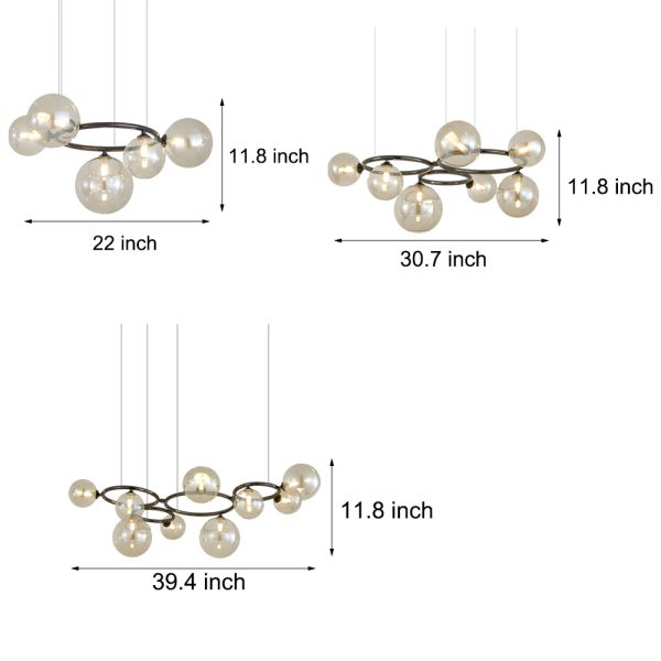 5/7/9-Light Glass Ball Circular Contemporary Chandelier with 3 Step Dimming - Image 21