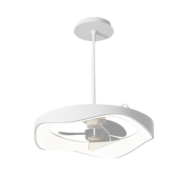 Circular Mute LED Stepless Dimming White Modern Ceiling Fans with Remote - Image 11