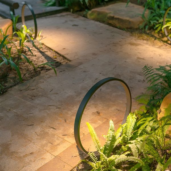Minimalist Circle Design Waterproof LED Black Modern Pathway Lights - Image 4