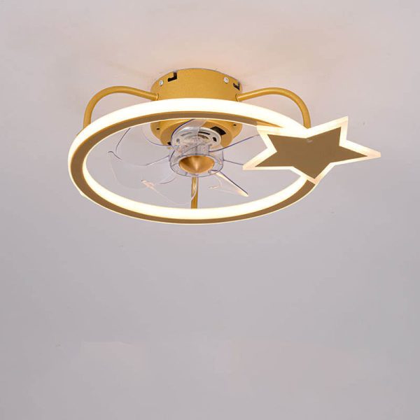 Childlike Star/Dolphin Design Quiet LED Flush Mount Fan Light - Image 8