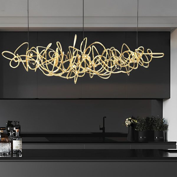 Irregular Creative Electroplate Hardware LED Postmodern Chandelier - Image 2