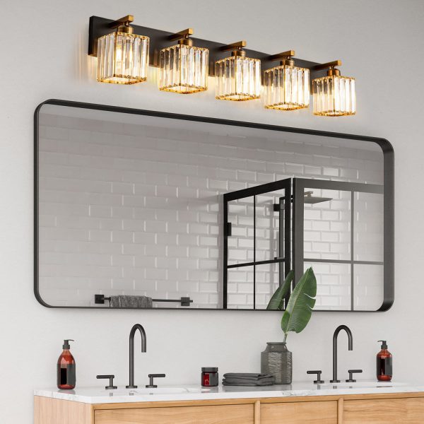4/5 Square Crystal Luxury Electroplated Metal American Style Wall Lamp - Image 2
