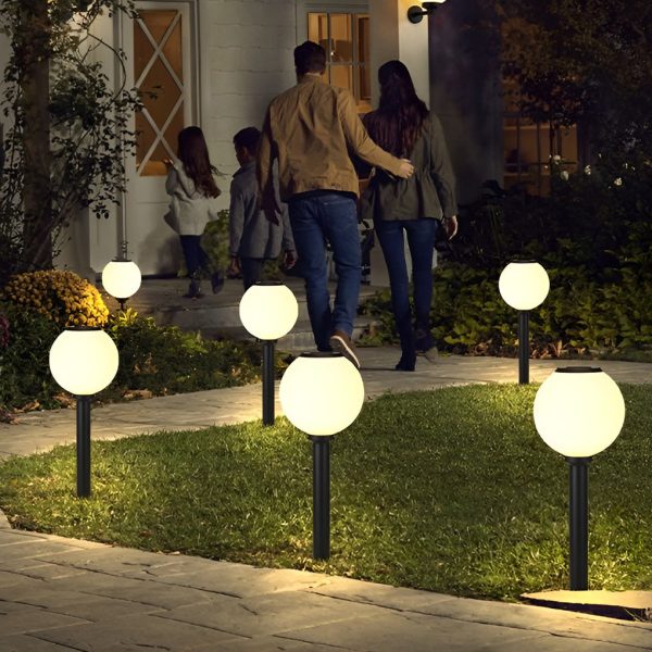 Adjustable Brightness LED Solar Pathway Lights Round Ball Design - Image 2