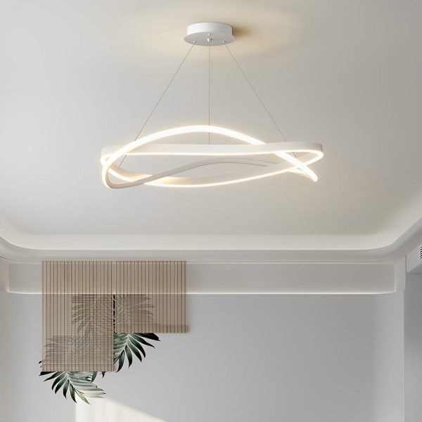 Circular Wave Rings Three Step Dimming Minimalist Nordic Chandelier - Image 6