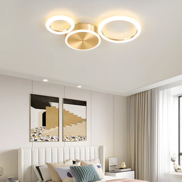 Modern Gold LED Flush Mount Rings Circle Ceiling Light Fixture - Image 4