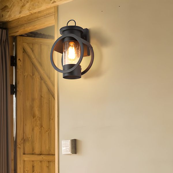 Raindrops Glass 6W LED Edison Lightbulb Black Outdoor Wall Lights - Image 2