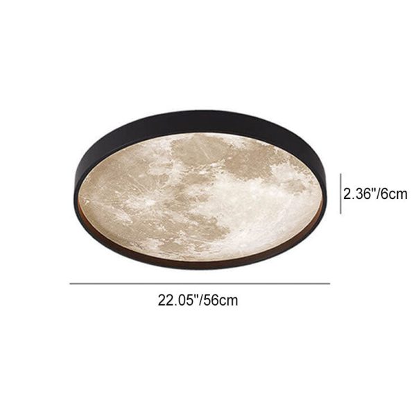 Nordic Creative Moon Round LED Flush Mount Ceiling Light - Image 13