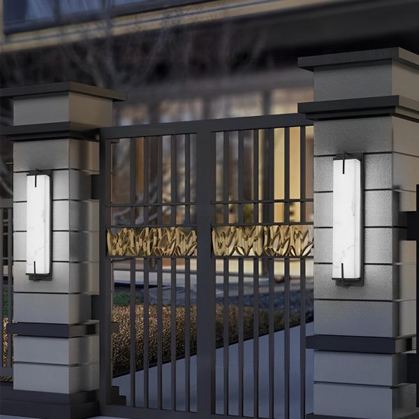 Resin Rectangular Waterproof LED Black Modern Outdoor Sconce Lighting - Image 2