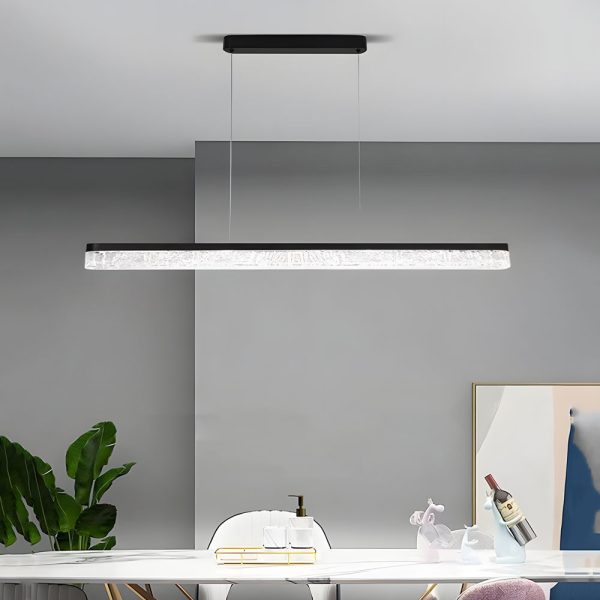 1 Light 47.24-In Island Light Dimmable Black Linear Pendant Light - Image 3