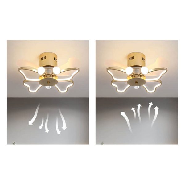 Nordic Creative Butterfly Shape LED Semi-Flush Mount Ceiling Fan Light - Image 16