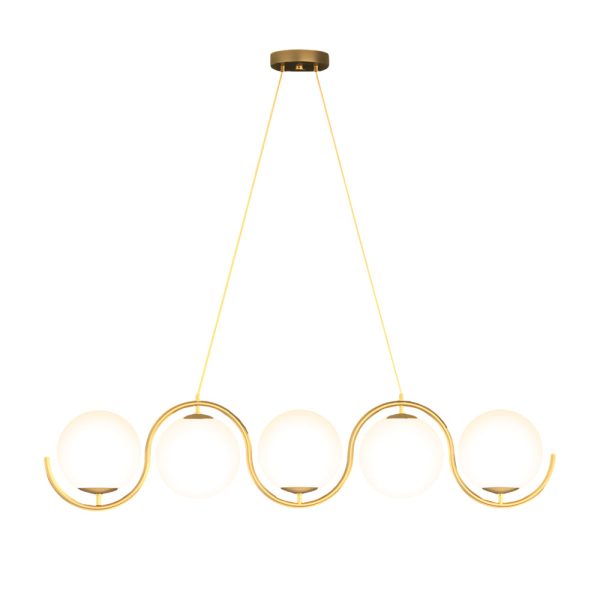 3/5-Light Wavy Linear Island Light with Ball Glass Shade for Dining Room - Image 10