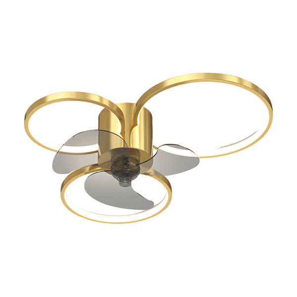 Square Round Rings Three Step Dimming LED Silent Modern Ceiling Fans Lamp - Image 9