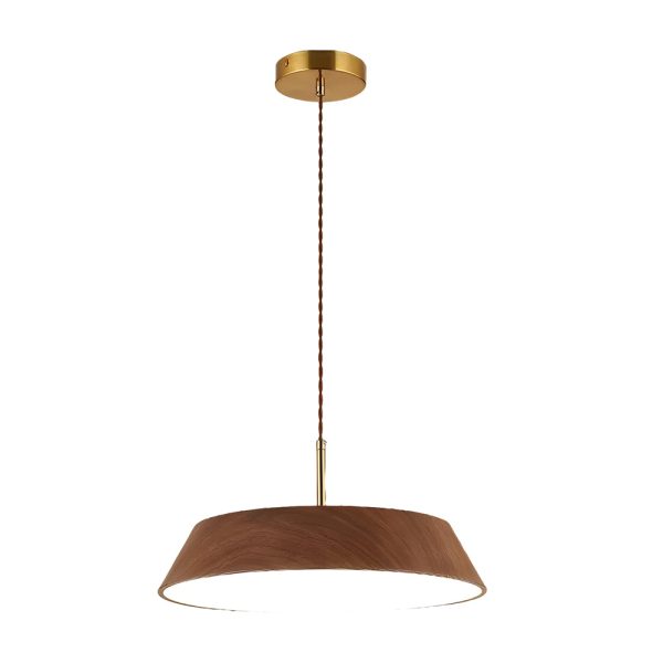 15.74-Inch Round Wood Japanese Style LED Pendant Light - Image 15