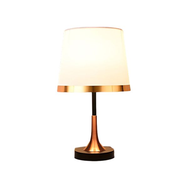 Vintage White/Black and Mid-Century Modern Brass Table Lamp - Image 11
