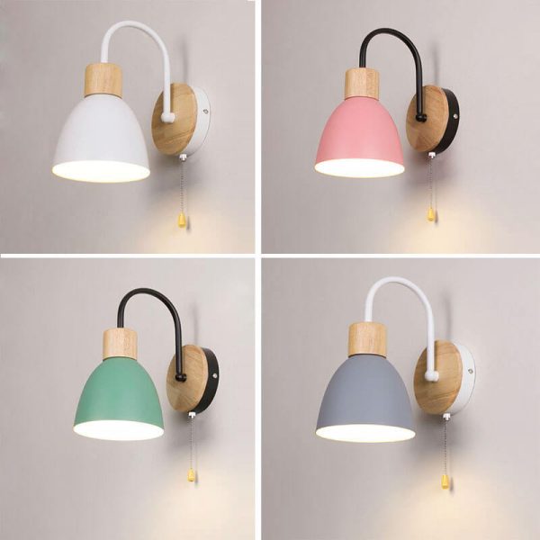Nordic Macaron 1-Light Zipper Switch Wall Light - Image 12