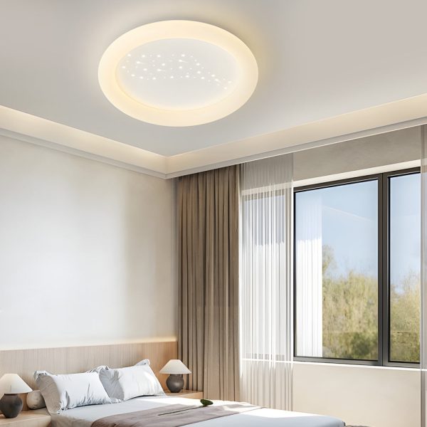Square Round Three Step Dimming LED Milky White Modern Ceiling Light Fixture - Image 4