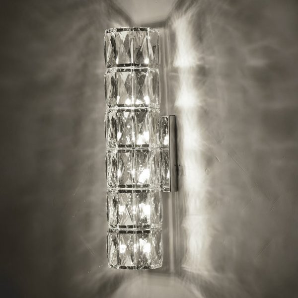 Cylindrical Crystal Three Step Dimming Light LED Modern Wall Sconces Lighting - Image 4