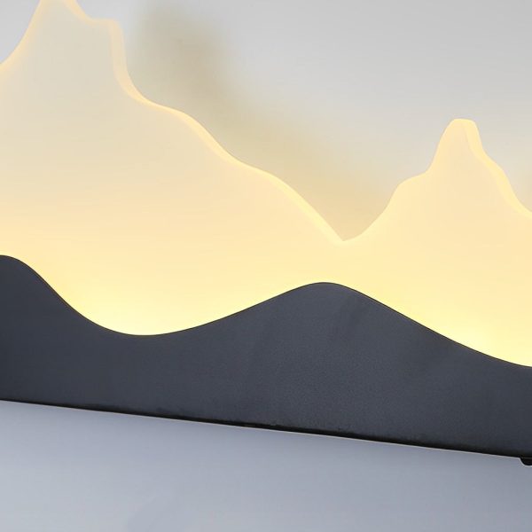 Rectangular Mountain Scenery LED Waterproof Black Outdoor Wall Lamp - Image 7