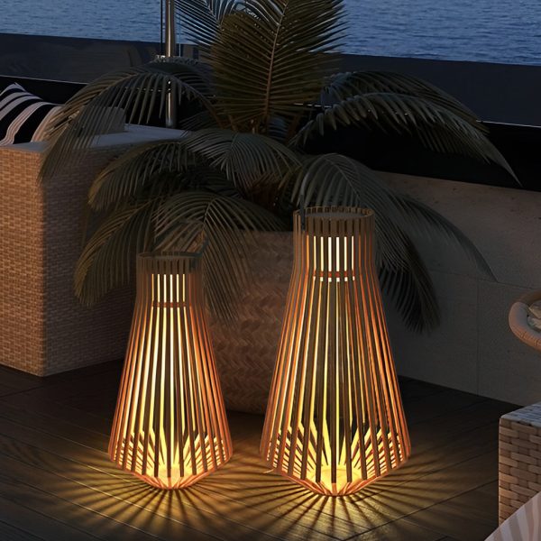 Adjustable Portable Wood LED Waterproof Modern Solar Garden Lights - Image 2
