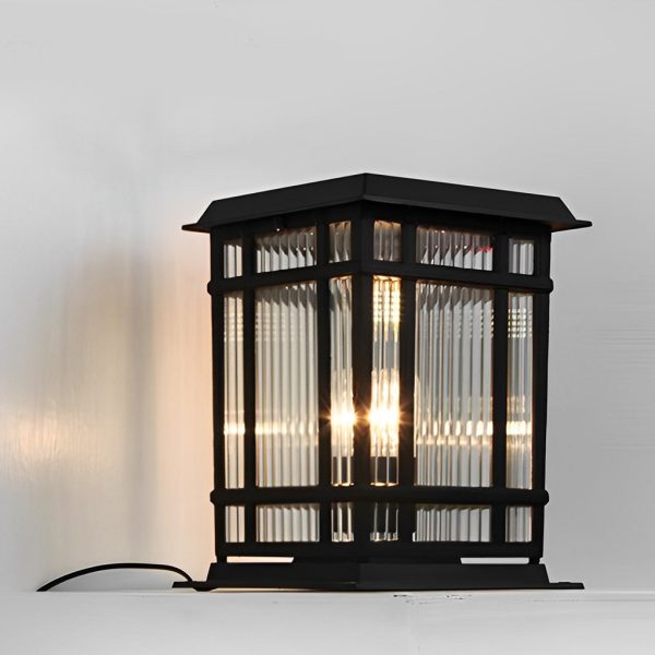 Retro Glass LED Waterproof Matte Black Modern Solar Fence Post Lights - Image 6