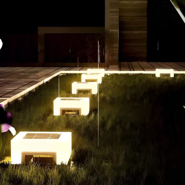 Minimalist Square Waterproof LED Black Modern Solar Post Caps Lights - Image 3