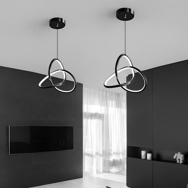 Circular Rings Creative Three Step Dimming LED Modern Chandelier Light - Image 2