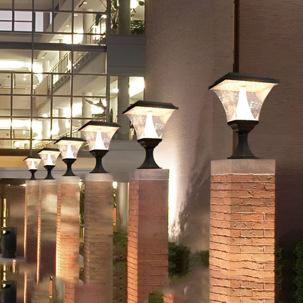 Creative Square LED Waterproof Black Retro Solar Fence Post Lights - Image 5