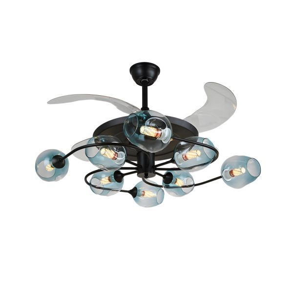 41-in 4 Blades Ceiling Fan Lights with 6/8-Light Glass Shades, Remote Control - Image 12