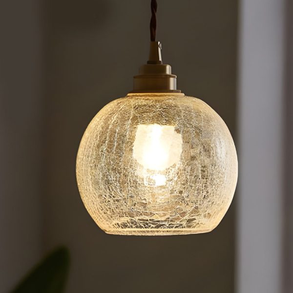 Spherical Glass Cracked Pattern LED Nordic Island Lights Hanging Ceiling Lamp - Image 2