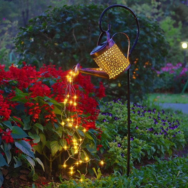Iron Kettle Shower LED Solar Garden Light Unique and Efficient Outdoor Illumination - Image 4