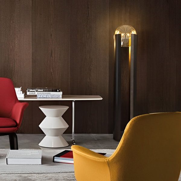 Dia 9.8 inch Amber Glass Ball Shade and Black Softwing Lamp - Image 3
