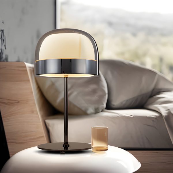 Dome Shape Glass Ambient LED Table Lamp in Chrome - Image 4