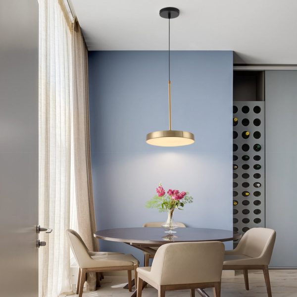 Ultra-thin Round Minimalist LED Nordic Pendant Light Kitchen Island Lighting - Image 2