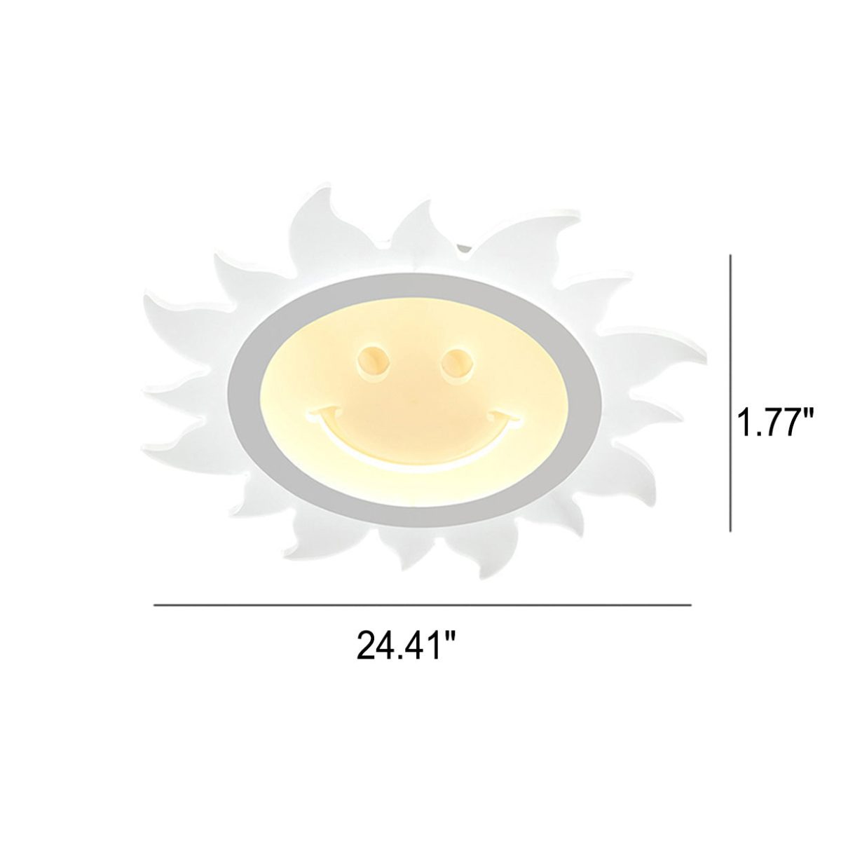 Creative Cartoon Smiley Sun LED Flush Mount Ceiling Light - Image 12