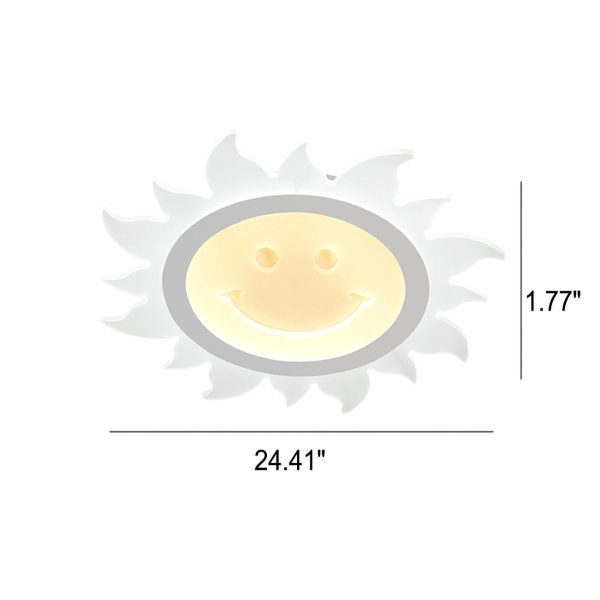 Creative Cartoon Smiley Sun LED Flush Mount Ceiling Light - Image 12