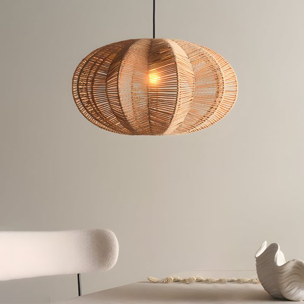 Retro Lantern Hemp Ropes Hardware Japanese Wabi-Sabi Style Chandelier - Image 3