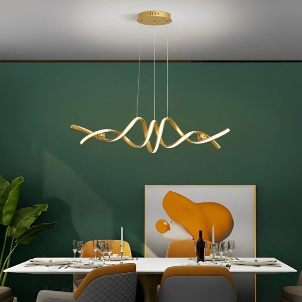 Wave Strip Twisted Creative Stepless Dimming LED Nordic Chandelier Light - Image 6