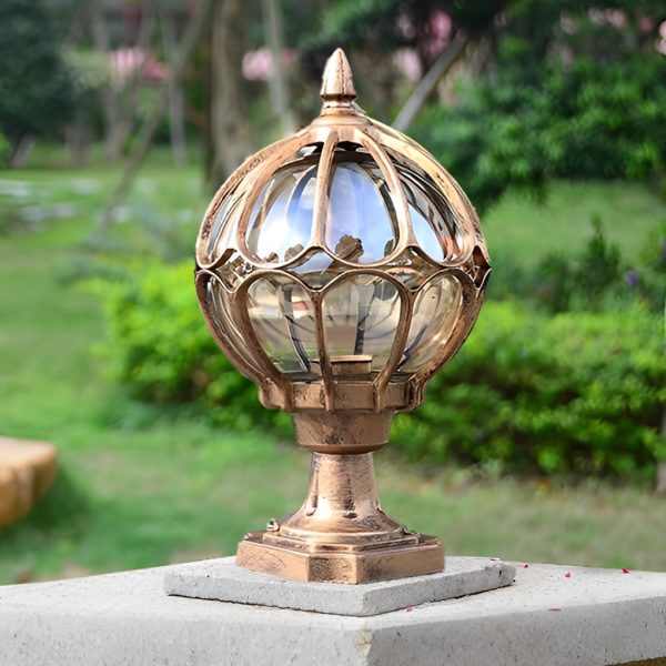 Vintage Outdoor Pier Mount Post Light with Glass Globe - Image 2