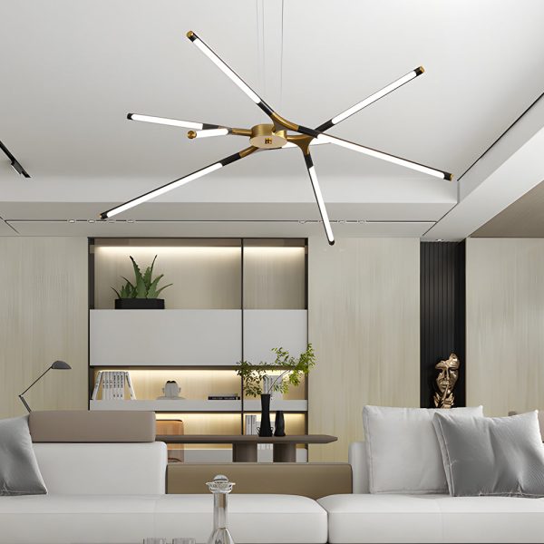 3/8-Light LED Dimmable Linear Sputnik Chandelier for Living Room - Image 3