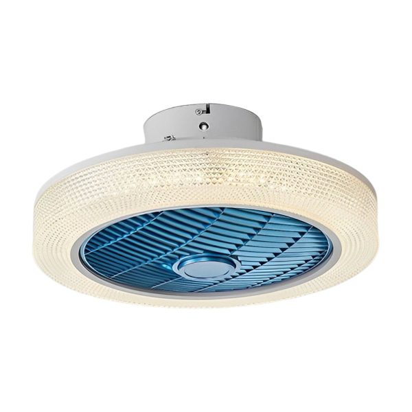 Round Dimmable LED Warm Air Mute Modern Bladeless Ceiling Fans Lights - Image 9