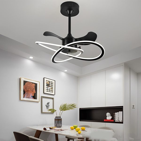 Waves Flower LED Mute Timing Creative Nordic Bladeless Ceiling Fans - Image 4